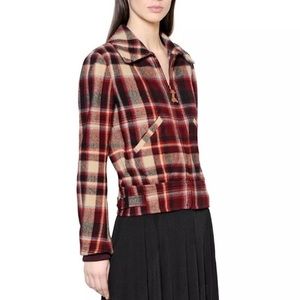 Polo Ralph Lauren Red Plaid Wool Bomber Jacket